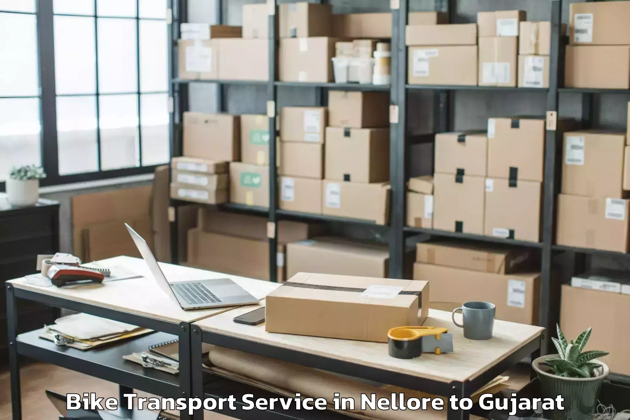 Book Nellore to Kandla Port Bike Transport